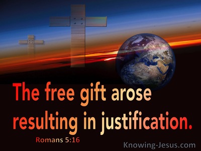 Romans 5:16  The Free Gift Resulting In Justification (red)